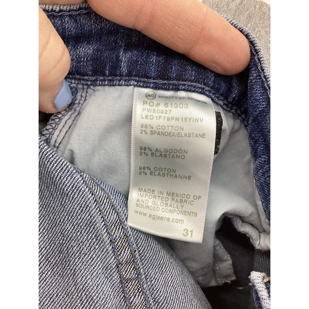 AG Adriano Goldschmied Brinley Crop Mid Rise Straight Jeans Blu 31 - Picture 6 of 6